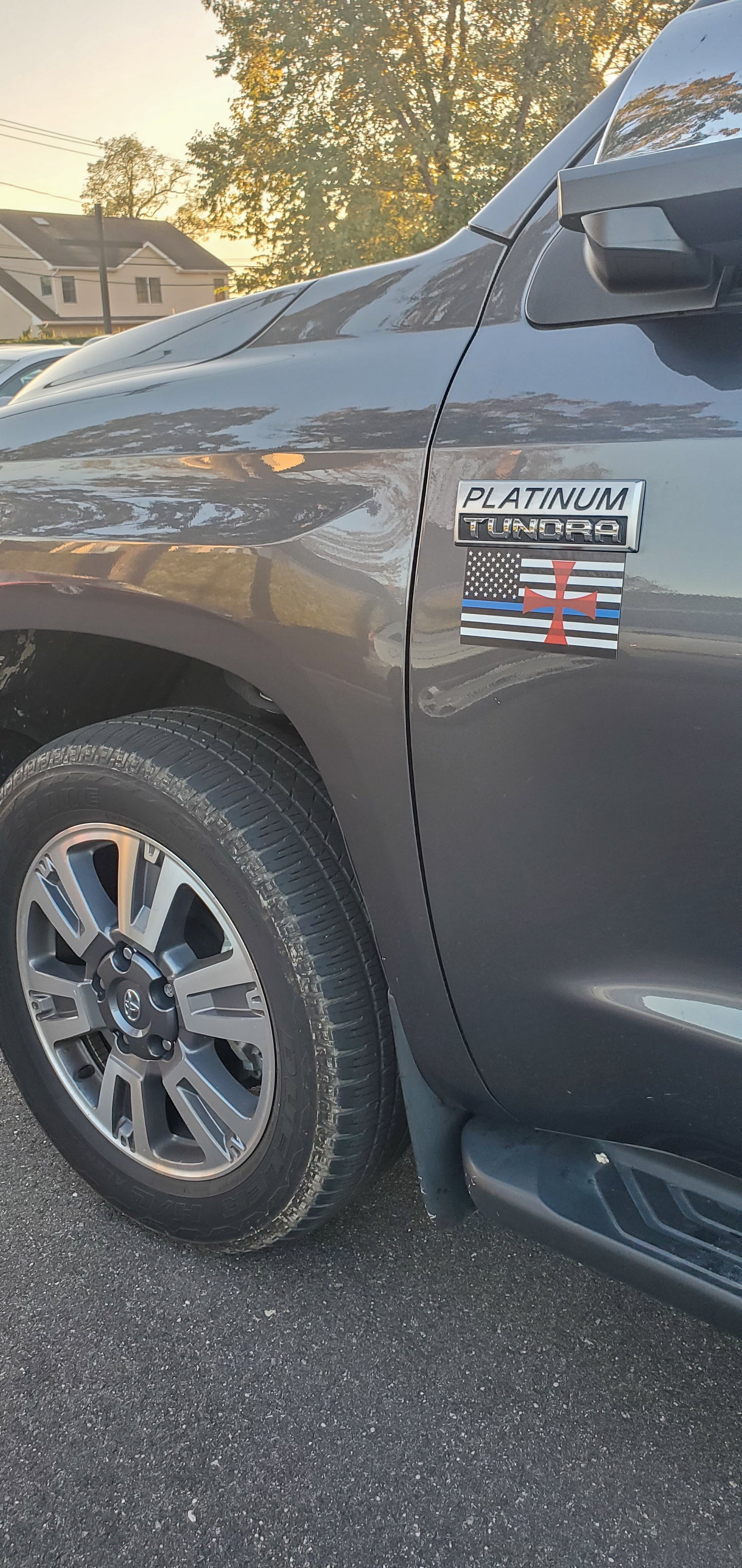 Dünne blaue Linie Templer Kreuz Auto Aufkleber Magnet